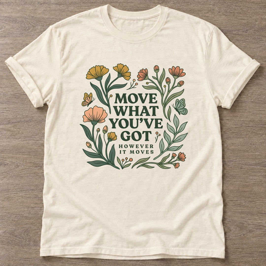 Natural Growth Motion T-shirt — growth mindset design, for women building a habit