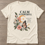 Natural Mindful Bloom T-shirt — floral strength design, for women who train