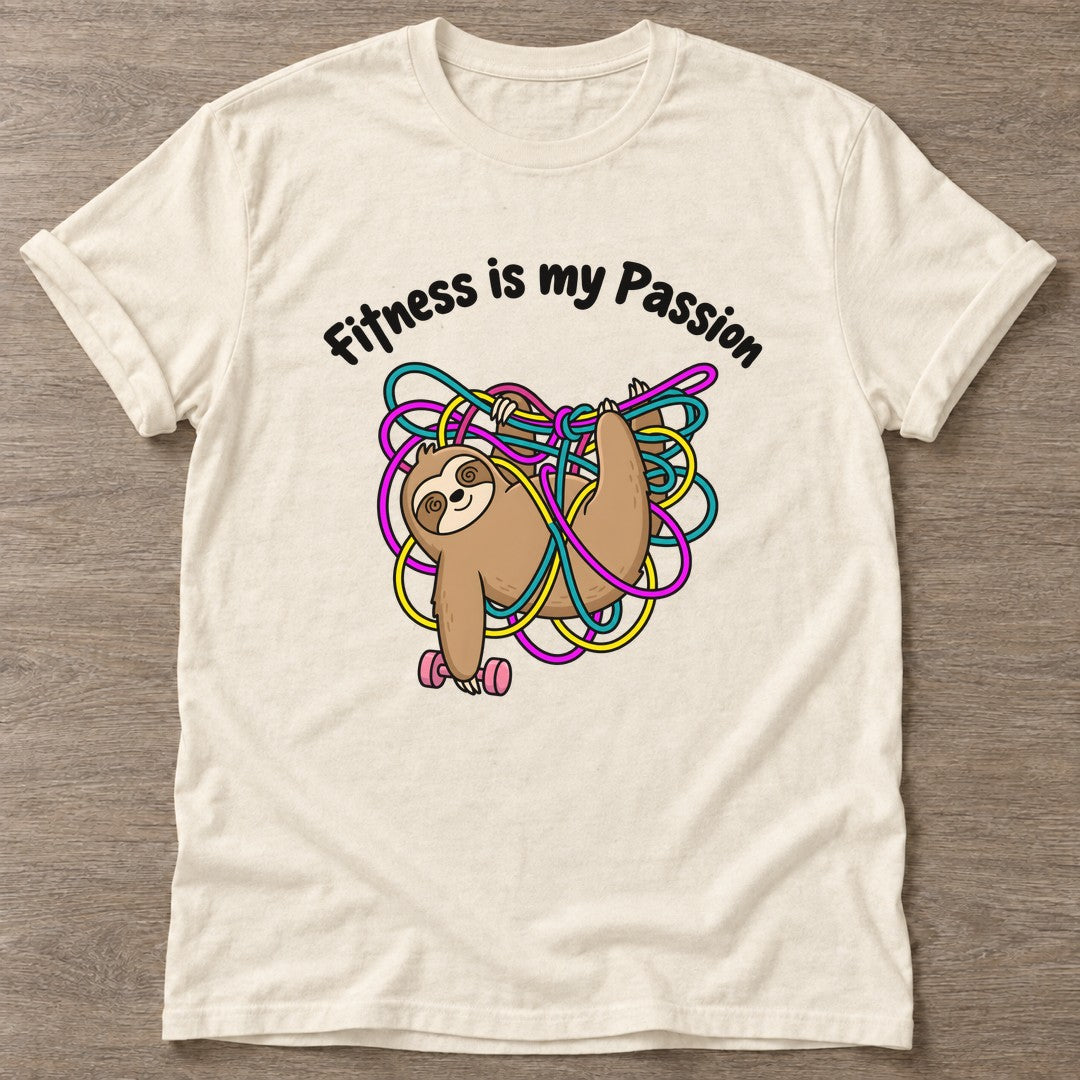 Natural Sloth T-shirt — funny gym slogan, for women who train and laugh about it