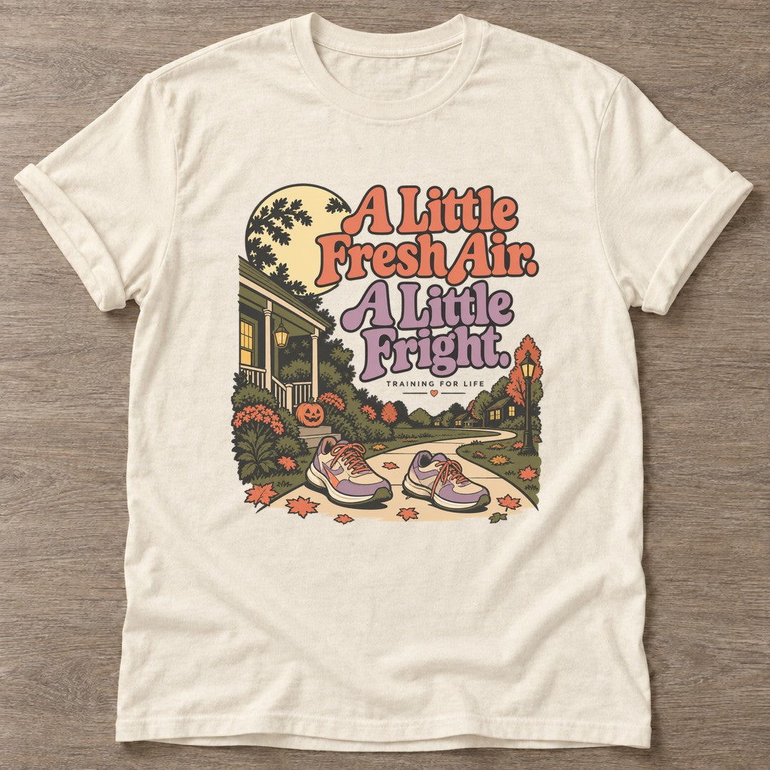Natural Fresh Air Fright T-shirt — walking club design, for women who walk
