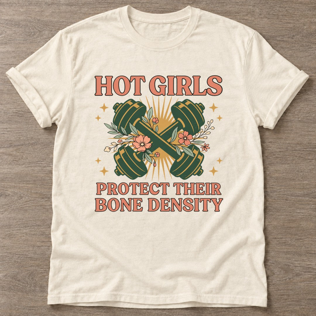 Natural Hot Girls Lift T-shirt — weightlifting design, for women who lift