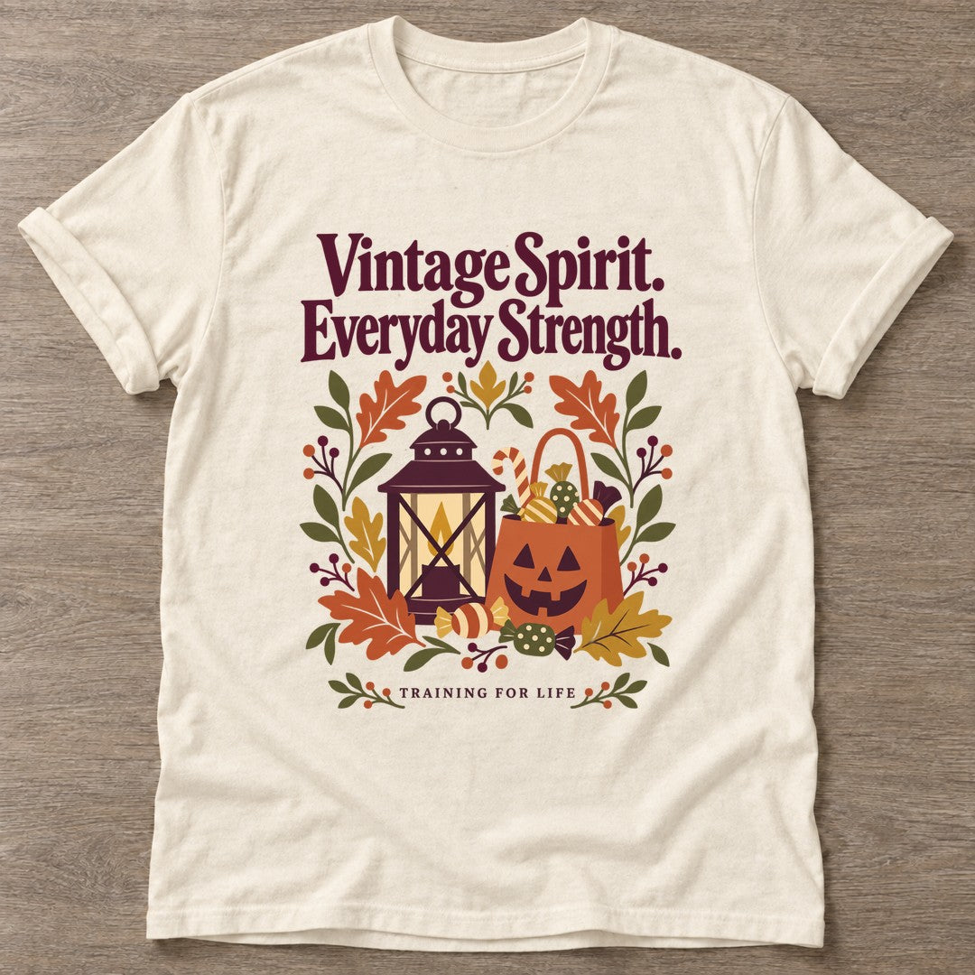 Natural Vintage Spirit T-shirt — longevity training design, for women over 40