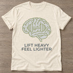 Natural Mind Over Matter T-shirt — motivational slogan design, for women who train