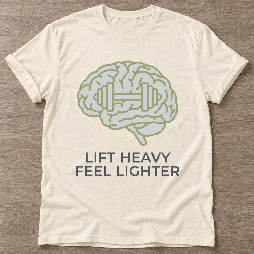 Natural Mind Over Matter T-shirt — motivational slogan design, for women who train