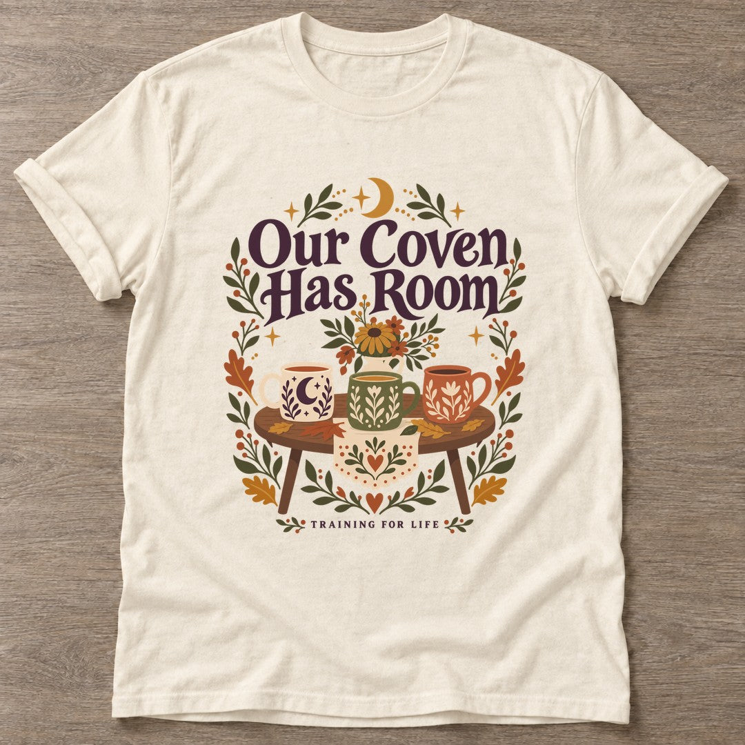 Natural Coven Training T-shirt — gym club design, for women who train together
