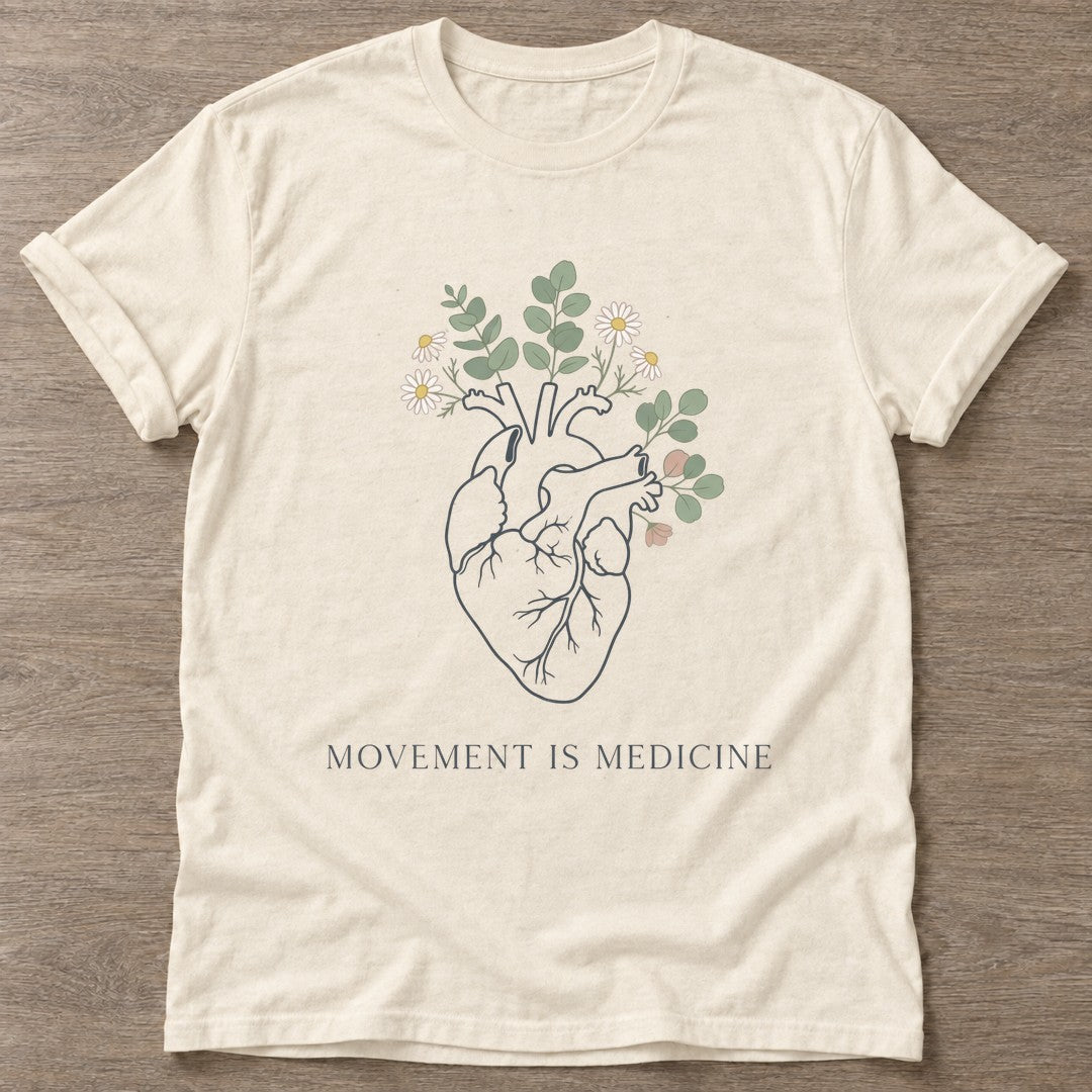 Natural Bloom Within T-shirt — floral strength design, for women who train