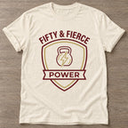 Natural Fierce Power T-shirt — weightlifting design, for women who lift