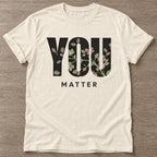 Natural Bloom Matters T-shirt — floral strength design, for women who train