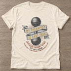 Natural Cast Iron Therapy T-shirt — weightlifting design, for women who lift