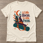 Natural Hocus Focus T-shirt — funny gym slogan, for women who train and laugh about it