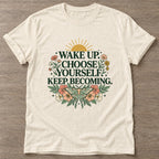 Natural Bloom Intentional T-shirt — floral strength design, for women who train