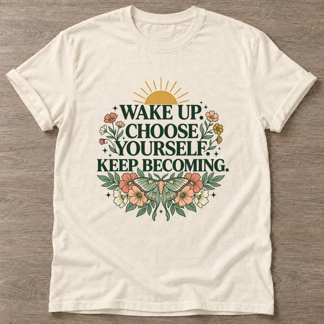 Natural Bloom Intentional T-shirt — floral strength design, for women who train