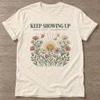 Natural Small Steps Strong T-shirt — motivational slogan design, for women who train