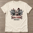 Natural Thorned Strength T-shirt — floral strength design, for women who train