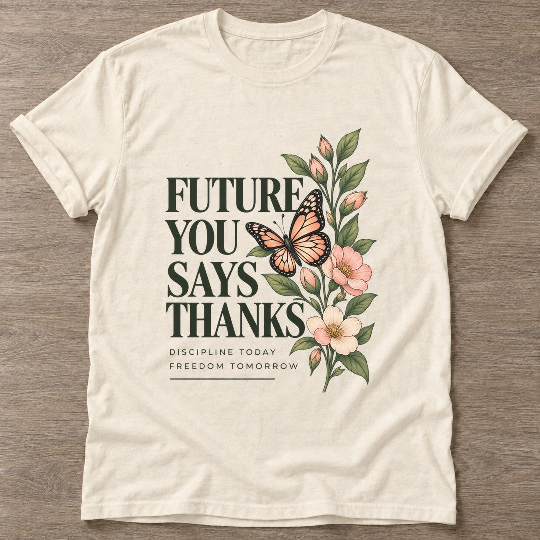 Natural Growth Blooms T-shirt — growth mindset design, for women building a habit