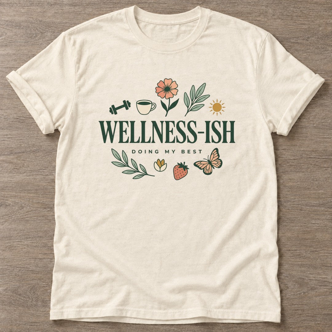 Natural Doing My Best T-shirt — motivational slogan design, for women who train