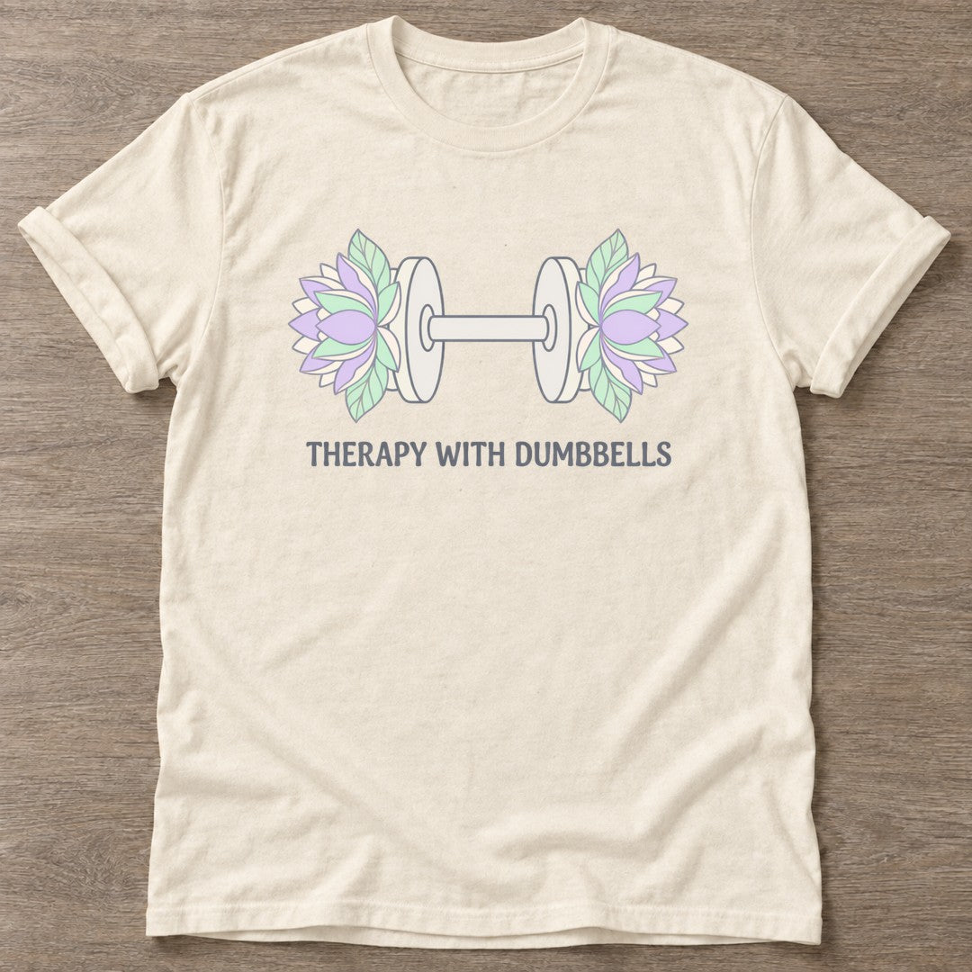 Natural Floral Iron T-shirt — floral strength design, for women who train