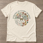 Natural Bloom Resilient T-shirt — floral strength design, for women who train