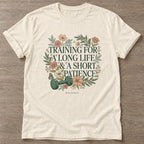 Natural Patience Over Perfection T-shirt — growth mindset design, for women building a habit