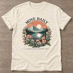 Natural Mountain Bloom T-shirt — floral strength design, for women who train