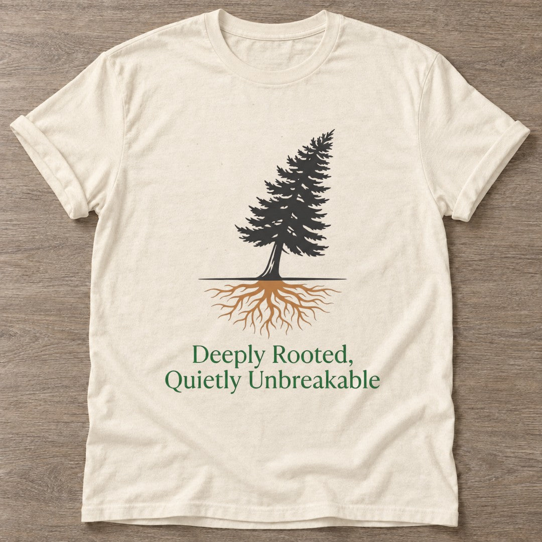 Natural Quietly Unbreakable T-shirt — rest and recovery design, for women who train