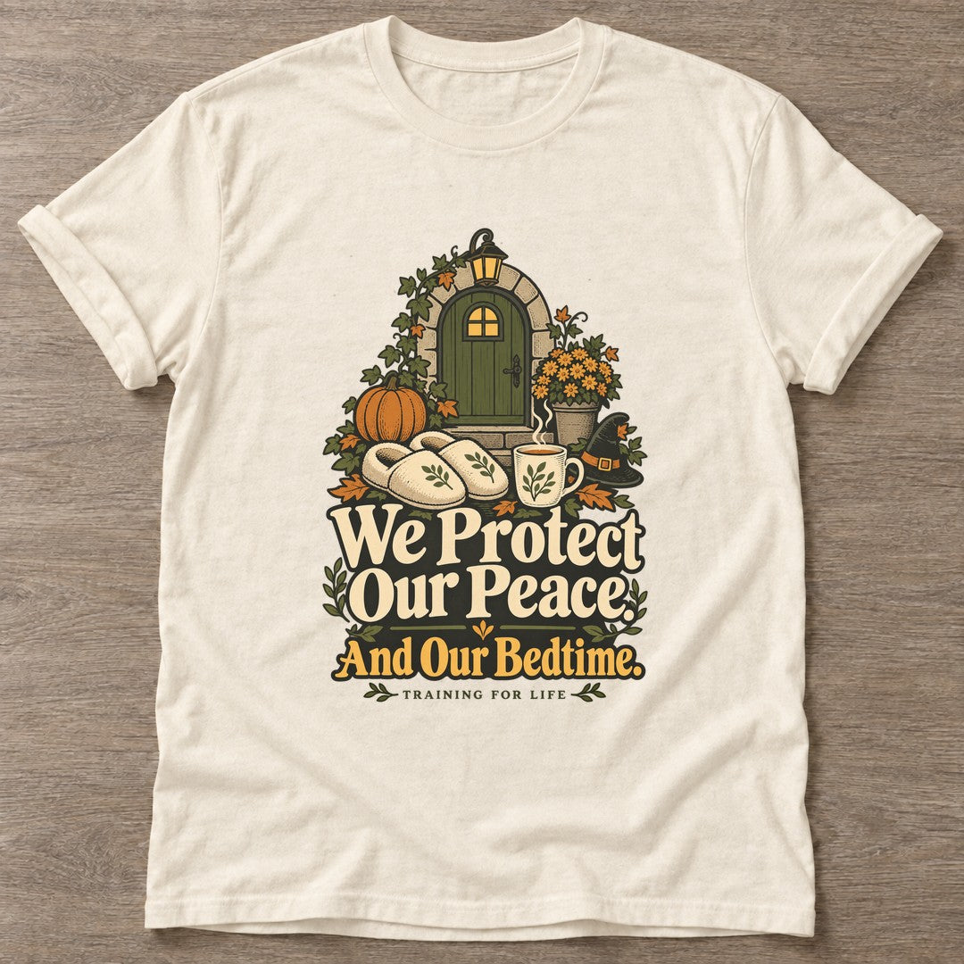 Natural Peace And Bedtime T-shirt — rest and recovery design, for women who train