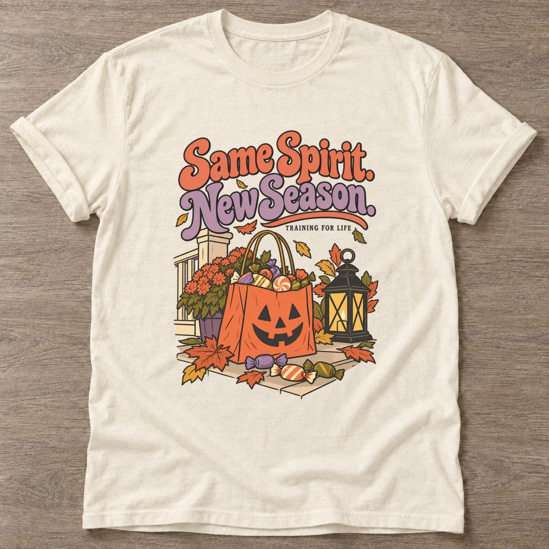 Natural Autumn Harvest T-shirt — motivational slogan design, for women who train