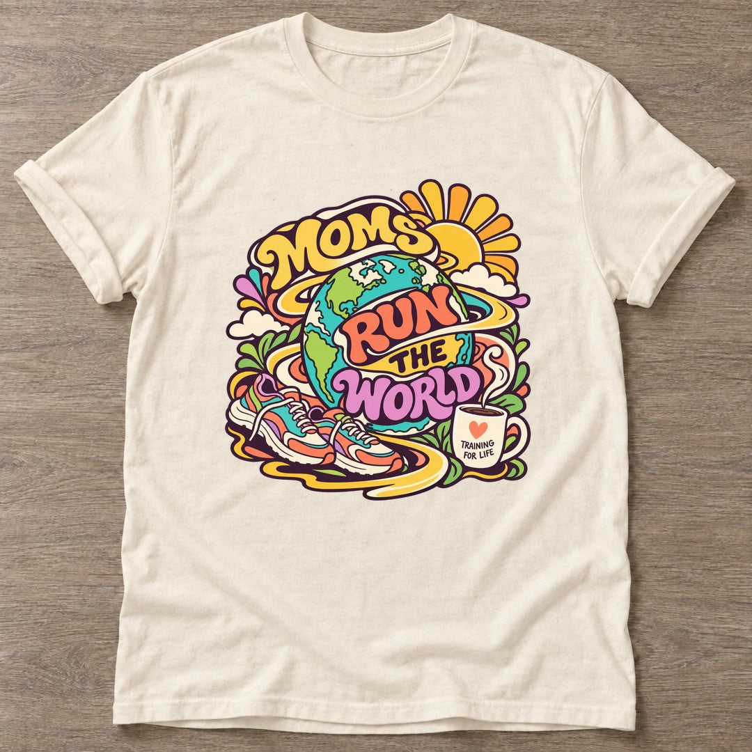 Natural Run The World T-shirt — running design, for women who run