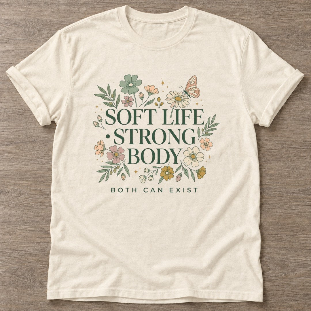 Natural Soft Yet Strong T-shirt — rest and recovery design, for women who train