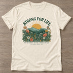 Natural Wildflower Strength T-shirt — floral strength design, for women who train