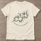 Natural Blooming Chemistry T-shirt — floral strength design, for women who train