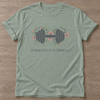 Sage Floral Grind T-shirt — floral strength design, for women who train