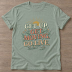 Sage Morning Momentum T-shirt — motivational slogan design, for women who train