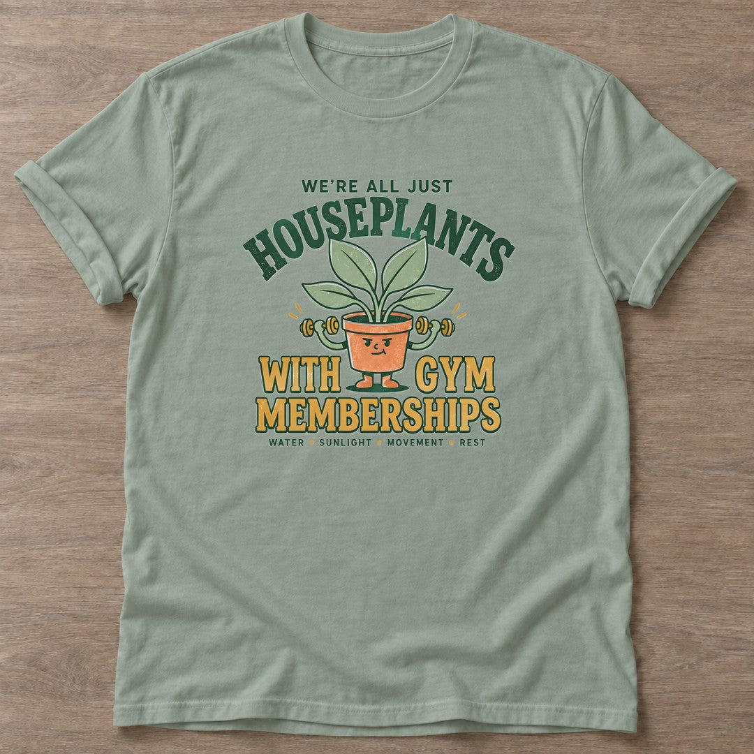 Sage Lifting Leaves T-shirt — floral strength design, for women who train