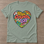 Sage Every Count Matters T-shirt — weightlifting design, for women who lift
