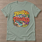 Sage Proud Progress T-shirt — growth mindset design, for women building a habit