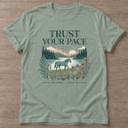 Sage Journey Rhythm T-shirt — motivational slogan design, for women who train
