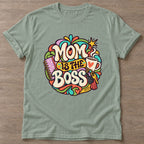 Sage Boss Mom T-shirt — motivational slogan design, for women who train