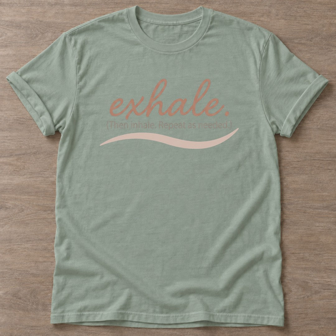 Sage Breathe Repeat T-shirt — rest and recovery design, for women who train