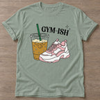 Sage Almost Athletic T-shirt — funny gym slogan, for women who train and laugh about it