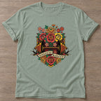 Sage Blossom Gains T-shirt — floral strength design, for women who train