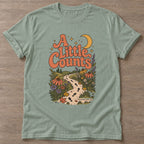 Sage Wildflower Path T-shirt — floral strength design, for women who train