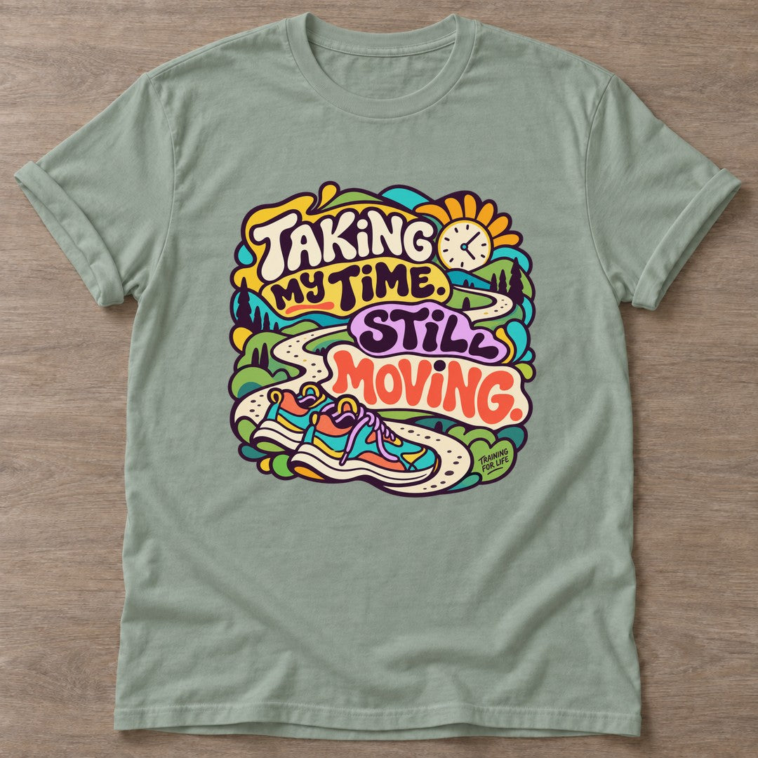 Sage Still Moving T-shirt — longevity training design, for women over 40
