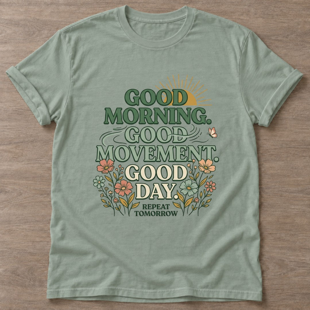 Sage Morning Ritual T-shirt — rest and recovery design, for women who train