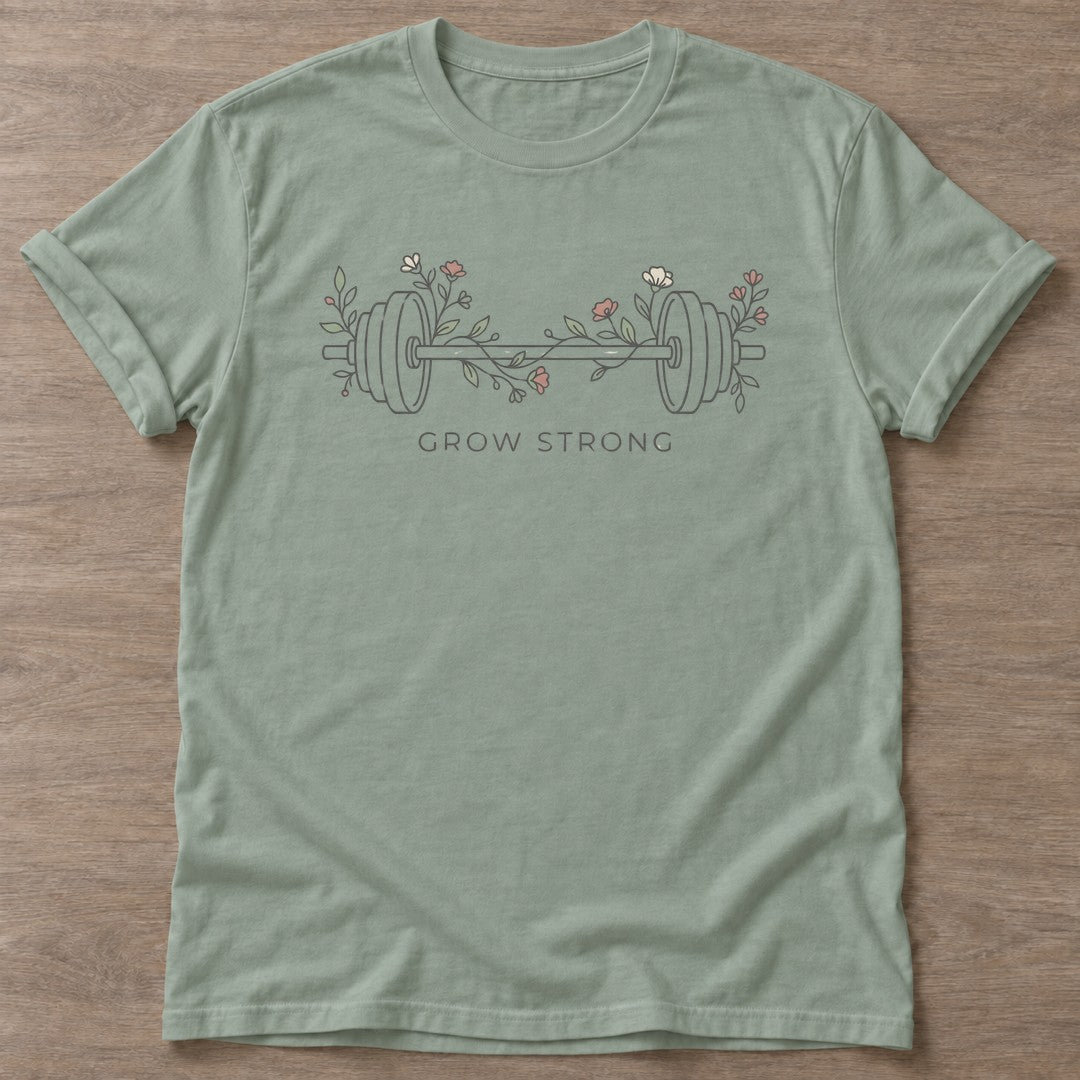 Sage Roots Rise T-shirt — growth mindset design, for women building a habit