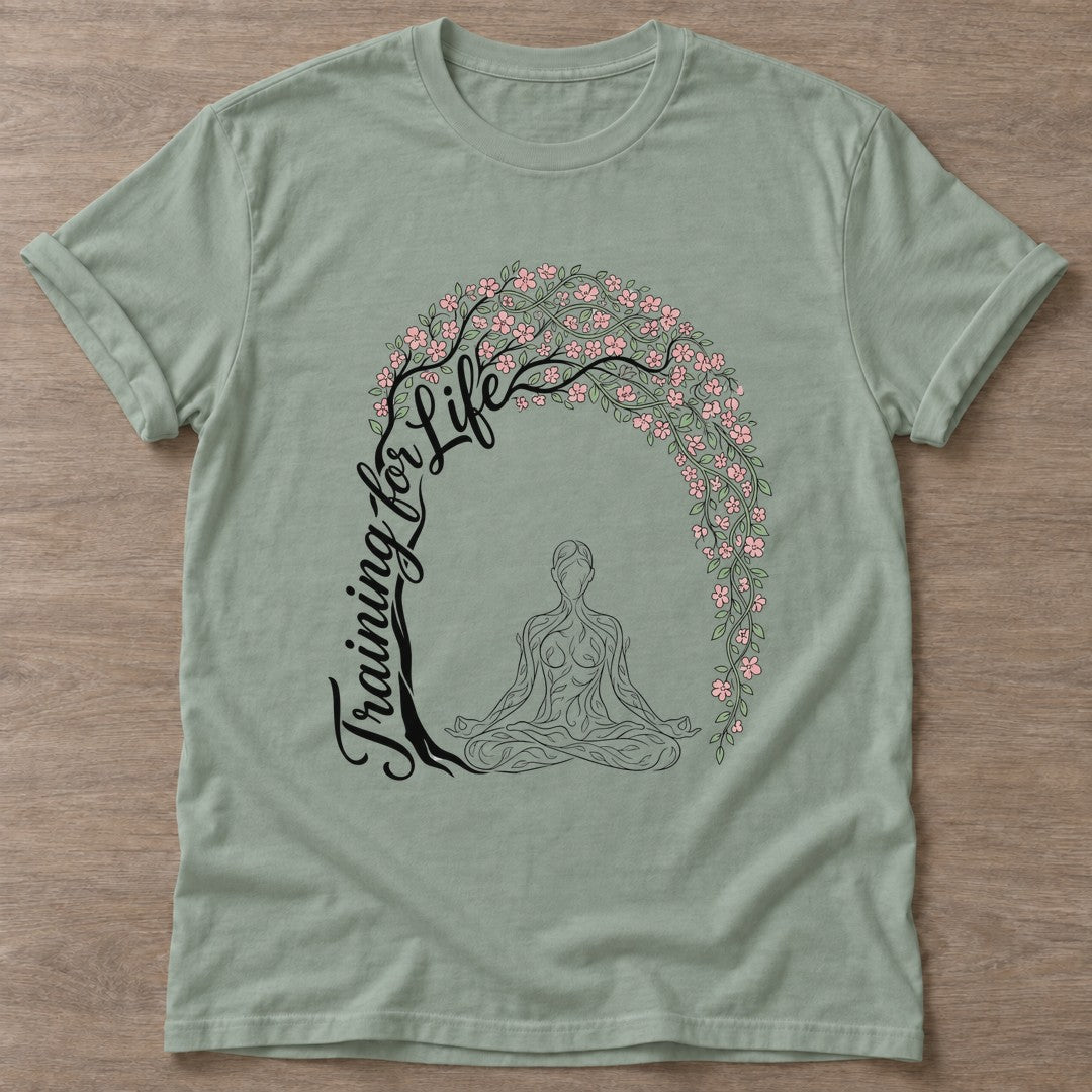 Sage Tending Your Life T-shirt — growth mindset design, for women building a habit