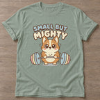 Sage Mighty Corgi T-shirt — funny gym slogan, for women who train and laugh about it