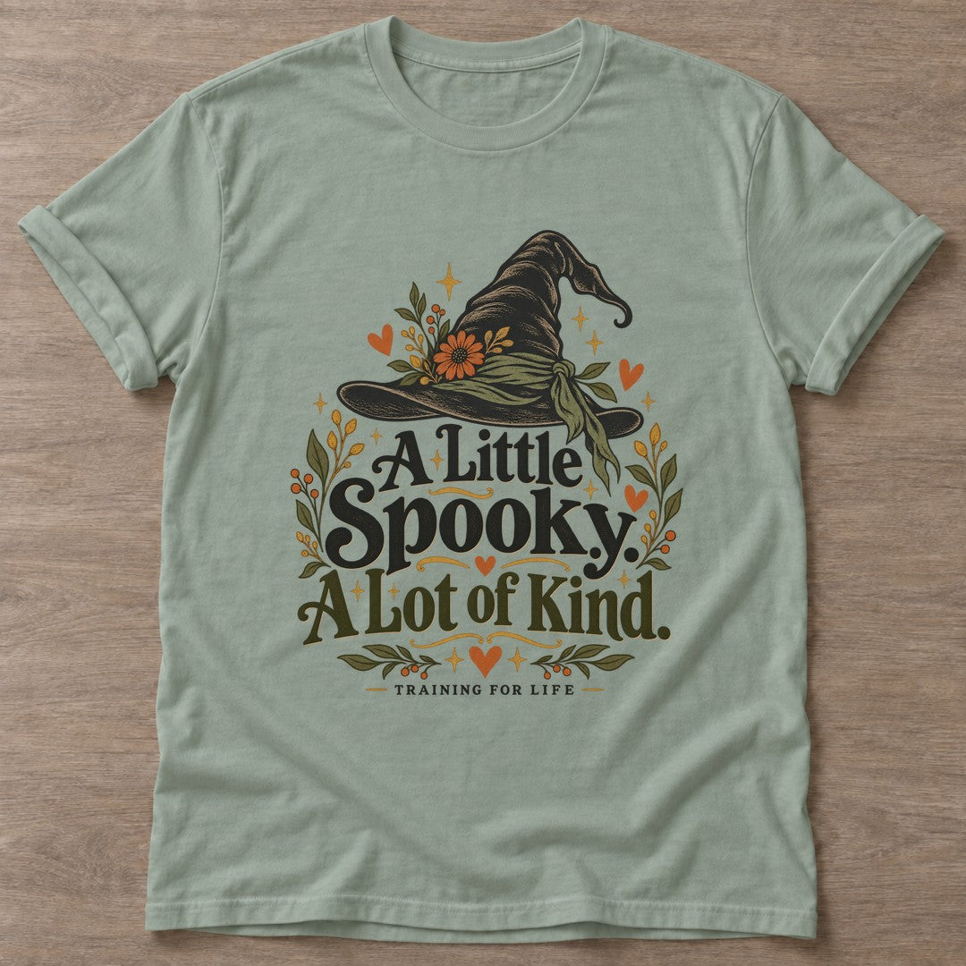 Sage Spooky A Lot T-shirt — funny gym slogan, for women who train and laugh about it