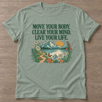 Sage Motion Brings Clarity T-shirt — everyday workout design, for women who move