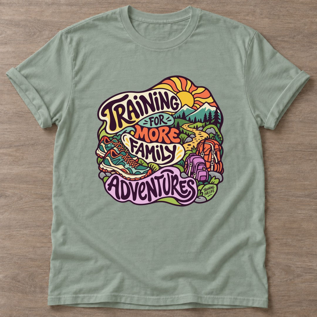 Sage Training For Adventures T-shirt — longevity training design, for women over 40